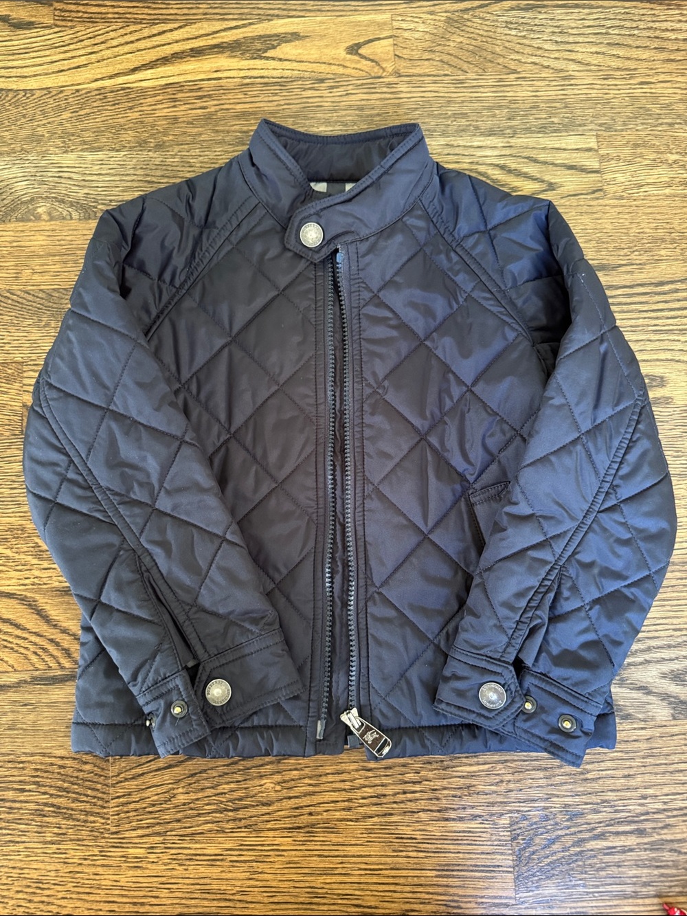 Kids Burberry Quilted Navy Jacket - Lightweight Puffer Coat
